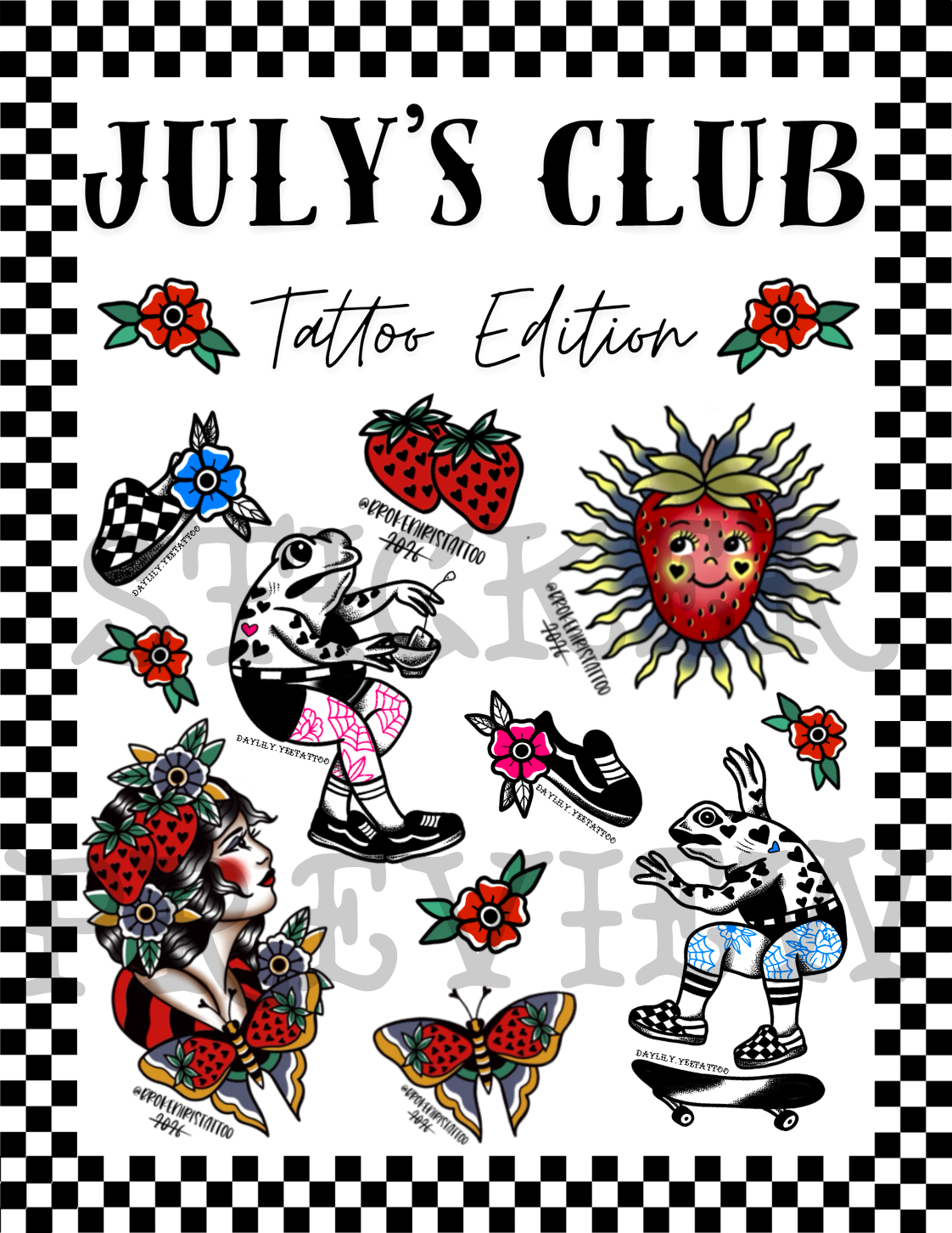 Snail Mail Sticker Club - JULY TATTOO THEME