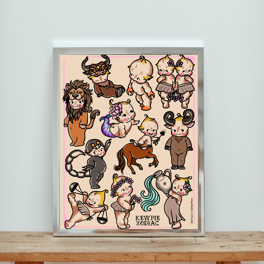 Zodiac Kewpies - by Daylily Yee Tattoo